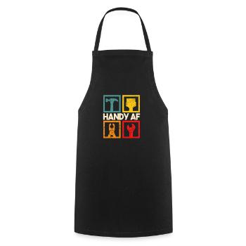 Handy AF Vintage Handwerker Holzbearbeitung - Kochschürze - Schwarz - Vorne - AI Model Male 185 dark (185cm)
