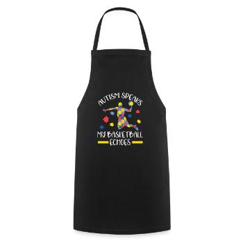 Autisme Basketball Autism Warrior Basketteur - Tablier de cuisine - noir - Devant - AI Model Male 185 dark (185cm)