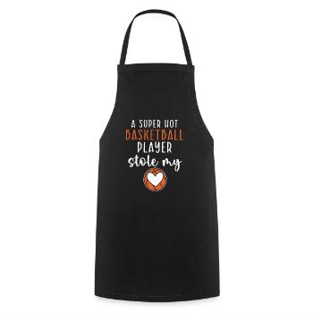 Basketball Girlfriend Love Couple Relationship - Tablier de cuisine - noir - Devant - AI Model Male 185 dark (185cm)