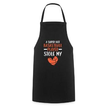Basketball Girlfriend Love Couple Relationship - Tablier de cuisine - noir - Devant - AI Model Male 185 dark (185cm)