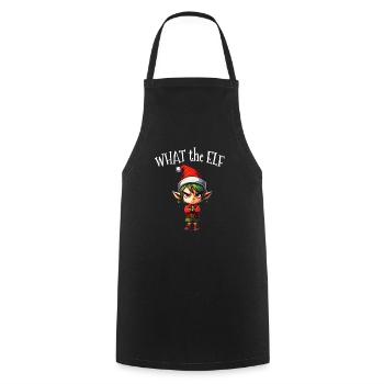 What the Elf - Niedlicher lustiger Elf für Winterweihnachten - Kochschürze - Schwarz - Vorne - AI Model Male 185 dark (185cm)
