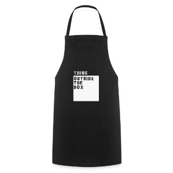 Think Outside The Box Funny Shirt - Cooking Apron - black - Front - AI Model Male 185 dark (185cm)