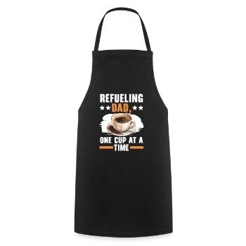 Papa Kaffeetrinker Koffein Papa Vatertag - Kochschürze - Schwarz - Vorne - AI Model Male 185 dark (185cm)