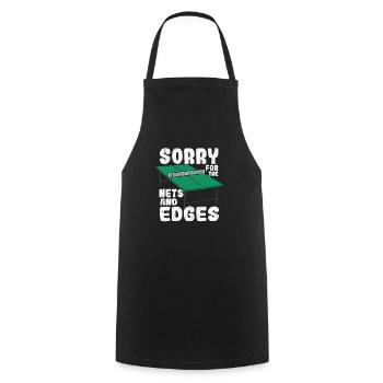 Sorry for the nets and edges ping pong - Cooking Apron - black - Front - AI Model Male 185 dark (185cm)