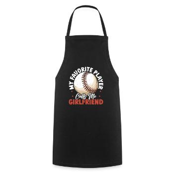 Baseball-Freundin Sportliebhaber Baseball-Fan - Kochschürze - Schwarz - Vorne - AI Model Male 185 dark (185cm)