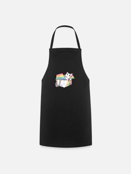 Cool Pet Lover Rainbow Cat LGBT Transgender Humour - Tablier de cuisine - noir