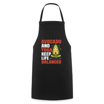 Avocado Yoga Master Avocado Fruit Meditate Guac - Cooking Apron - black - Front - AI Model Male 185 dark (185cm)
