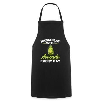 Avocado Yoga Master Avocado Fruit Meditate Guac - Cooking Apron - black - Front - AI Model Male 185 dark (185cm)