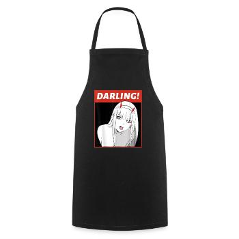 Anime Darling Arigato Senpai Hentai - Kochschürze - Schwarz - Vorne - AI Model Male 185 dark (185cm)