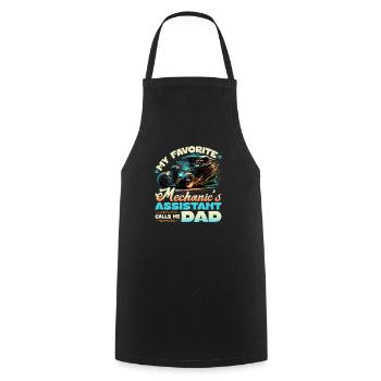 Hot Rod Mechanic Dad Quote, Retro Muscle Car Hot - Kochschürze - Schwarz - Vorne - AI Model Male 185 dark (185cm)