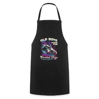 Hot Rod Grandpa, Old Boys Coolest Toys, Muscle Car - Cooking Apron - black - Front - AI Model Male 185 dark (185cm)