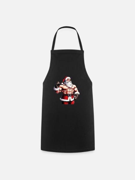 Santa the Strongman: Weihnachtliche Bodybuilder-Kleidung - Forklæde - sort