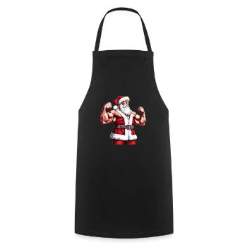 Santa's Liftmas Liste: Weihnachten Bodybuilder Weihnachtsmann - Kochschürze - Schwarz - Vorne - AI Model Male 185 dark (185cm)