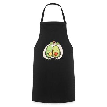 Avocado Couple Relationship Avocado Fruit Guac - Cooking Apron - black - Front - AI Model Male 185 dark (185cm)