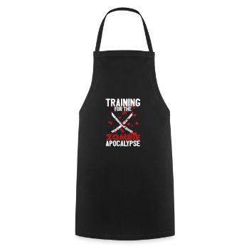Training for the Zombie Apocalypse Funny - Cooking Apron - black - Front - AI Model Male 185 dark (185cm)