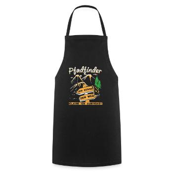 Pfadfinder ich kenne den Weg! Camping Lagerfeuer - Kochschürze - Schwarz - Vorne - AI Model Male 185 dark (185cm)