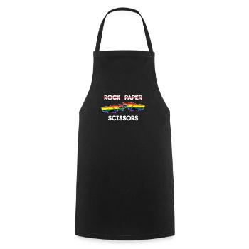 Ciseaux en papier rock drôle Lesbian Pride LGBT Cool - Tablier de cuisine - noir - Devant - AI Model Male 185 dark (185cm)