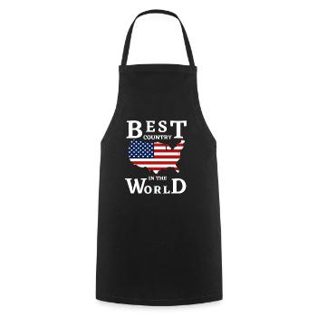Meilleur pays du monde Drapeau américain patriotique - Tablier de cuisine - noir - Devant - AI Model Male 185 dark (185cm)