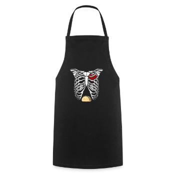 Halloween Daddy Skeleton Taco Belly Funny Pregnant - Cooking Apron - black - Front - AI Model Male 185 dark (185cm)