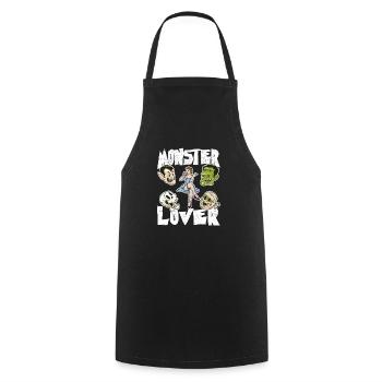Monster Lover Skeleton Funny Halloween Party - Cooking Apron - black - Front - AI Model Male 185 dark (185cm)