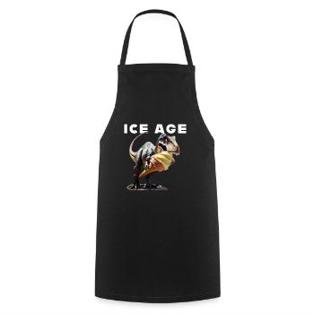 L’ère glaciaire avec les dinosaures - Tablier de cuisine - noir - Devant - AI Model Male 185 dark (185cm)