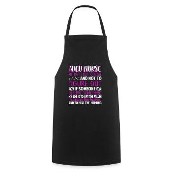 Nicu Nurse My Job Is Not To Judge - Cooking Apron - black - Front - AI Model Male 185 dark (185cm)