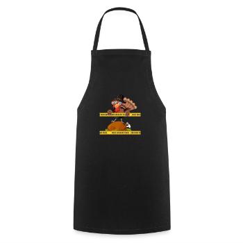 Thanksgiving Turkey Police Line Do Not Cross - Cooking Apron - black - Front - AI Model Male 185 dark (185cm)
