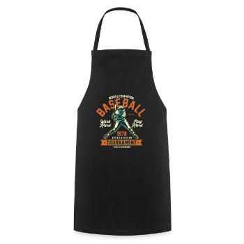 Graphique de baseball - Tablier de cuisine - noir - Devant - AI Model Male 185 dark (185cm)