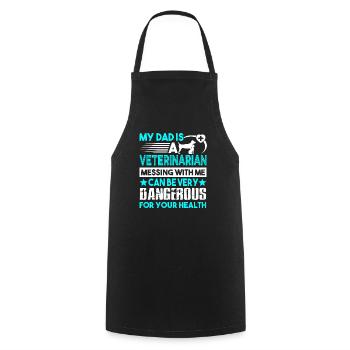 Veterinarian My Dad Is A Veterinarian - Cooking Apron - black - Front - AI Model Male 185 dark (185cm)