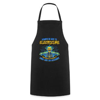Electrician Funny Gift for Electrical Engineer - Cooking Apron - black - Front - AI Model Male 185 dark (185cm)