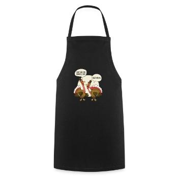 De quoi êtes-vous reconnaissant pour les dindes végétariennes dont vous parlez - Tablier de cuisine - noir - Devant - AI Model Male 185 dark (185cm)