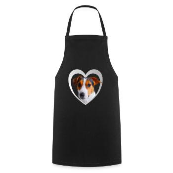 Hundeliebhaber - Hunde Herz Parson Russel Terrier - Kochschürze - Schwarz - Vorne - AI Model Male 185 dark (185cm)