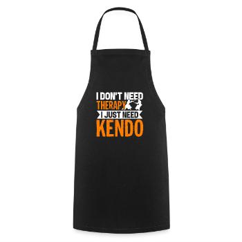 Kendo I Just Need Kendo - Cooking Apron - black - Front - AI Model Male 185 dark (185cm)