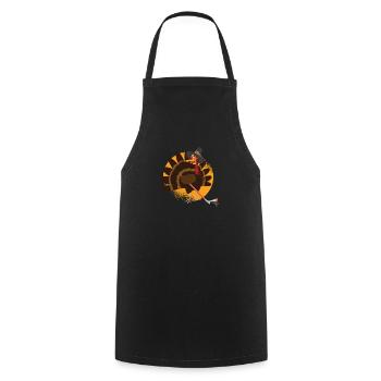 Thanksgiving Day Turkey game Hockey Player - Cooking Apron - black - Front - AI Model Male 185 dark (185cm)