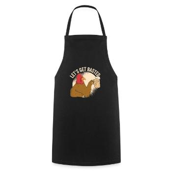 Let’s Get Basted Thanksgiving Day Funny Happy - Tablier de cuisine - noir - Devant - AI Model Male 185 dark (185cm)