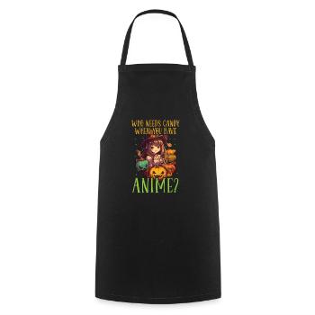 Anime Halloween Kawaii Trick Or Treat Spooky Manga - Cooking Apron - black - Front - AI Model Male 185 dark (185cm)