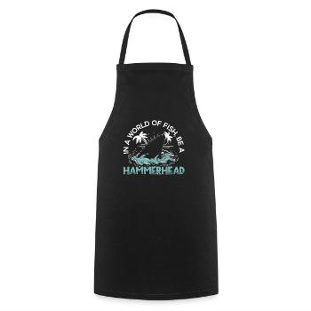 Hammerhead Shark Lover Marine Biology Underwater - Tablier de cuisine - noir - Devant - AI Model Male 185 dark (185cm)