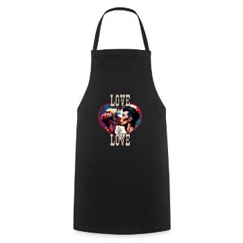 Love is love - Cooking Apron - black - Front - AI Model Male 185 dark (185cm)