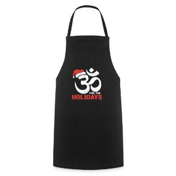 Om for the holidays funny Christmas yoga - Cooking Apron - black - Front - AI Model Male 185 dark (185cm)