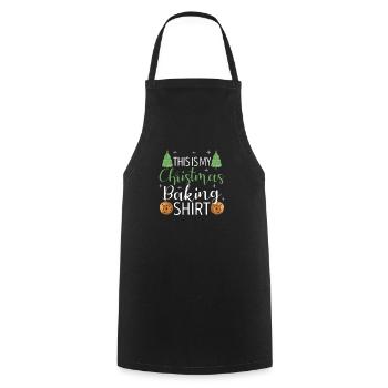 Ceci est ma chemise de boulangerie de Noël drôle - Tablier de cuisine - noir - Devant - AI Model Male 185 dark (185cm)