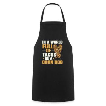 Corn Dog Lover Hot Dog Corndog Sausage Hotdog - Cooking Apron - black - Front - AI Model Male 185 dark (185cm)