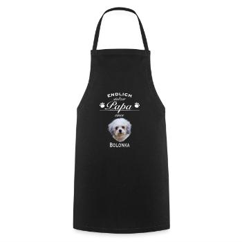 Endlich stolzer Papa - Bolonka - Kochschürze - Schwarz - Vorne - AI Model Male 185 dark (185cm)