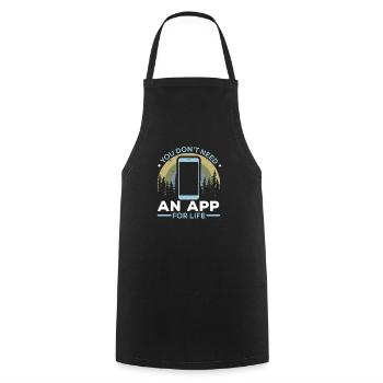 Digital Detox Mobile Phone Fasting Go Offline - Cooking Apron - black - Front - AI Model Male 185 dark (185cm)