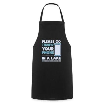 Digital Detox Mobile Phone Fasting Go Offline - Cooking Apron - black - Front - AI Model Male 185 dark (185cm)