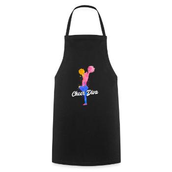 Cheer Diva Cheerleader Cheerleading - Kochschürze - Schwarz - Vorne - AI Model Male 185 dark (185cm)