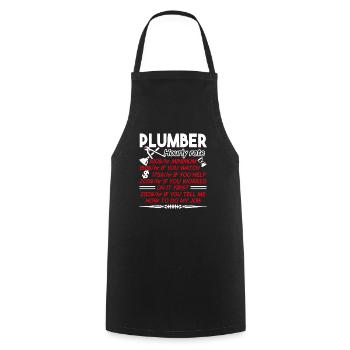 Plumber Plumber Hourly Rate - Cooking Apron - black - Front - AI Model Male 185 dark (185cm)
