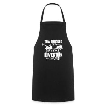 Tow trucker est mon nom renverser est mon jeu operato - Tablier de cuisine - noir - Devant - AI Model Male 185 dark (185cm)