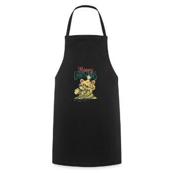 Meowy Weihnachten Catmas Katze niedlich Kätzchen - Kochschürze - Schwarz - Vorne - AI Model Male 185 dark (185cm)