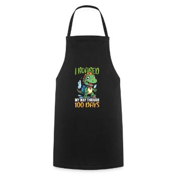 Dinosaur Teacher Paleontology Teaching Dino - Cooking Apron - black - Front - AI Model Male 185 dark (185cm)