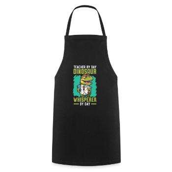 Dinosaur Teacher Paleontology Teaching Dino - Cooking Apron - black - Front - AI Model Male 185 dark (185cm)